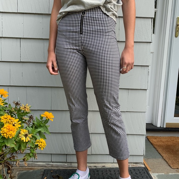 Gingham pants with zip - Picture 2 of 5